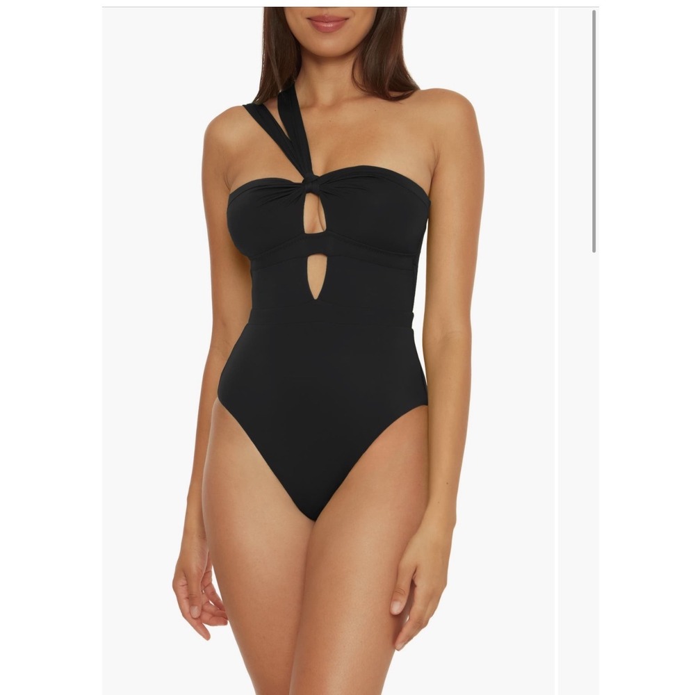 Becca Color Code Cutout One Piece Swimsuit‎ Black Convertible Straps Medium